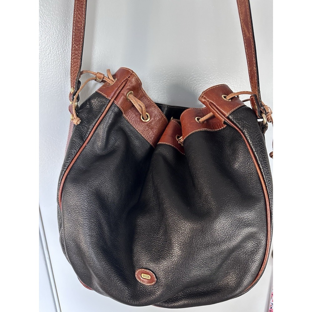 Vintage Bally Bucket Bag Womens Leather Drawstring Shoulder Purse Made in Italy